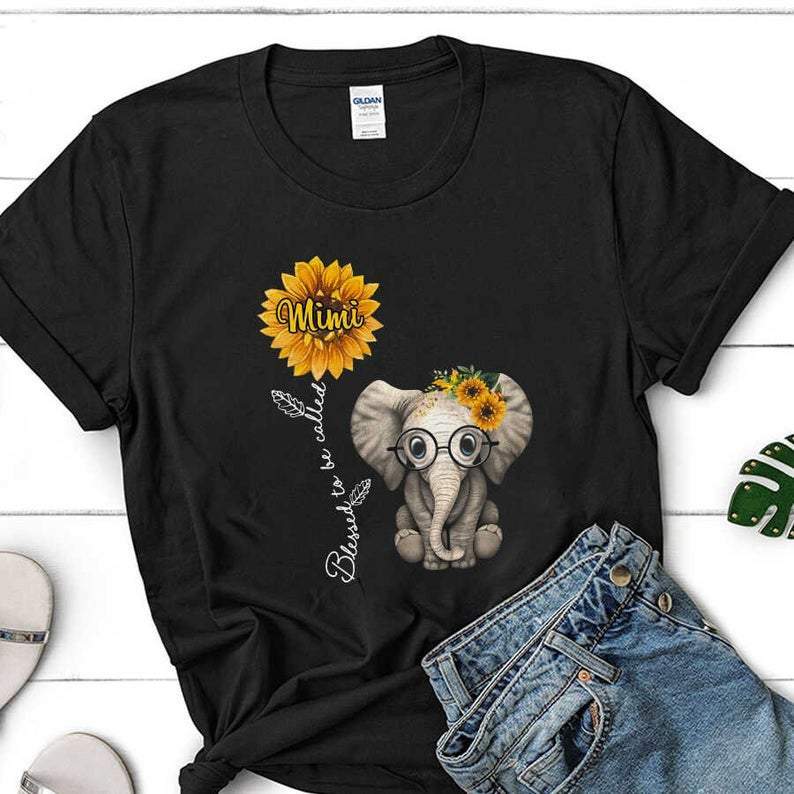 Blesssed To Be Called Mimi Elephant Graphic Unisex T-shirt Hoodie All Color Plus Size Up To S-5xl