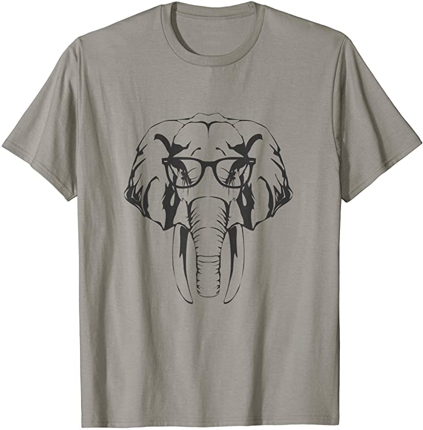 Vintage Hipster Elephant In Spectacles Eye Glasses Gift T-Shirt