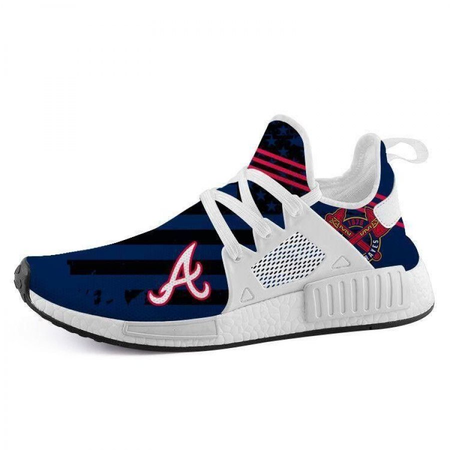 TeeDCMA Atlanta Braves NMD XR1 Lightweight Sneakers, Atlanta Braves Running Shoes