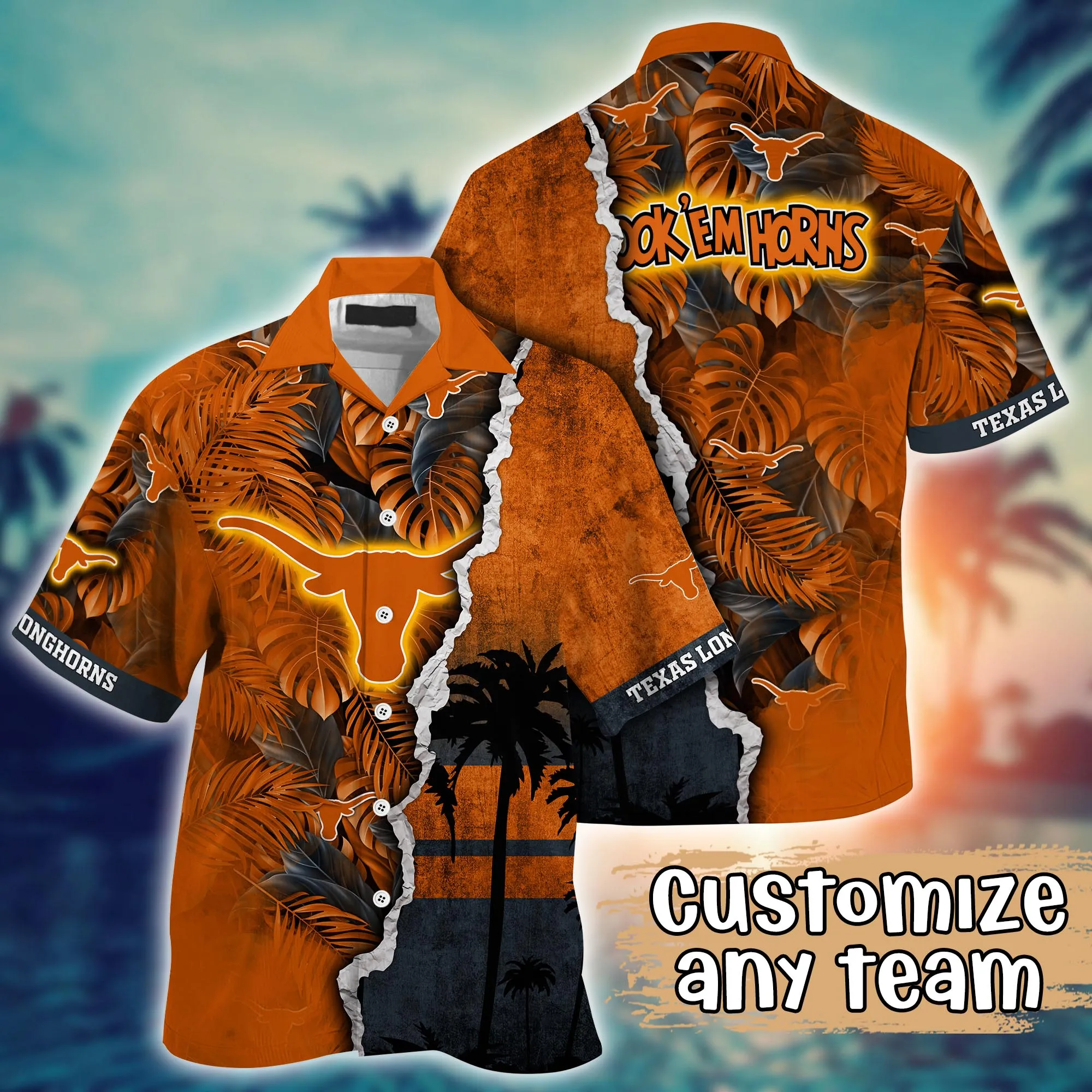 Texas Longhorns NCCA Hawaiian Shirt Custom Summer Camps Aloha Shirt