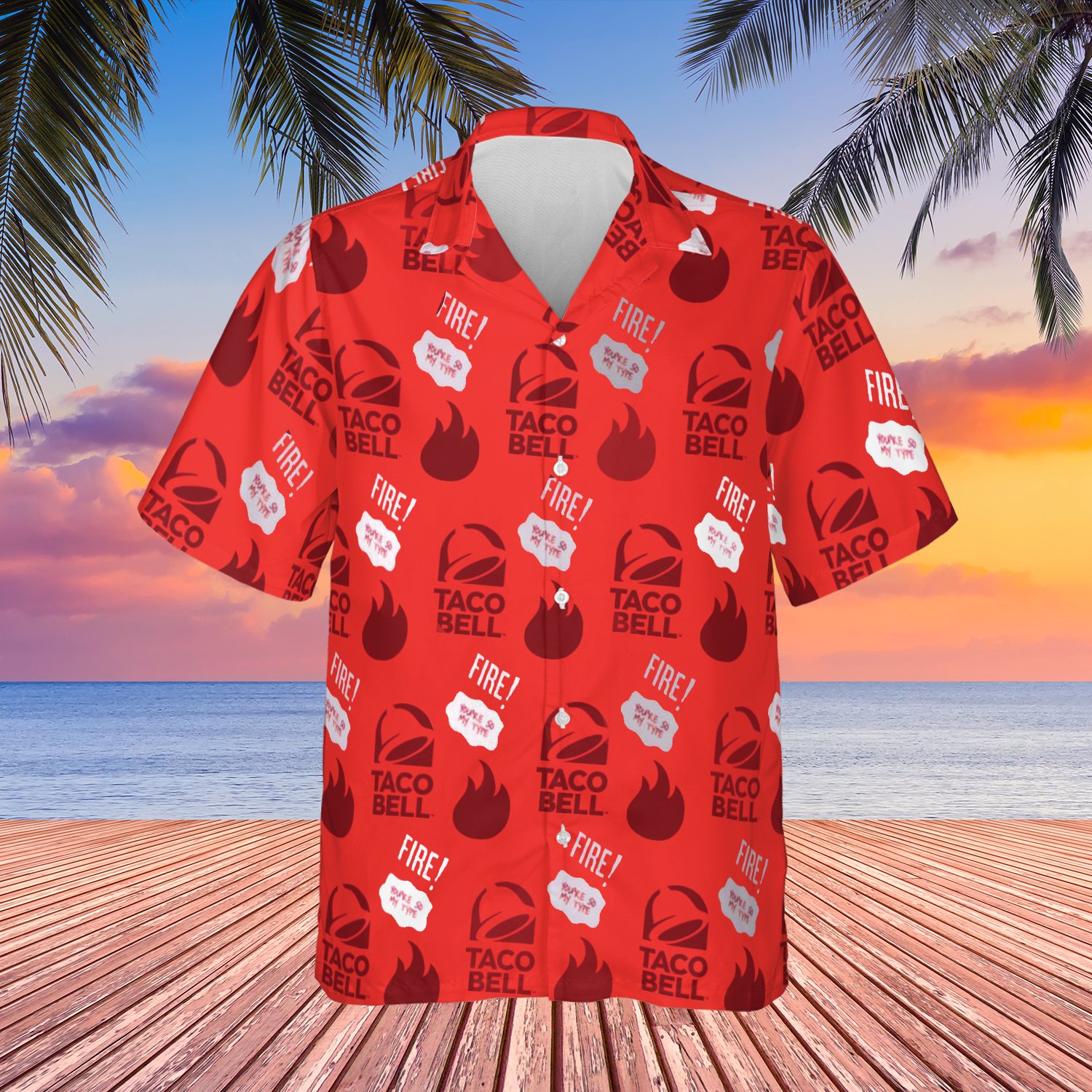 Taco Bell Hawaii Shirt Unique Beach Summer Button Up Mens Womens Gift Ha61678