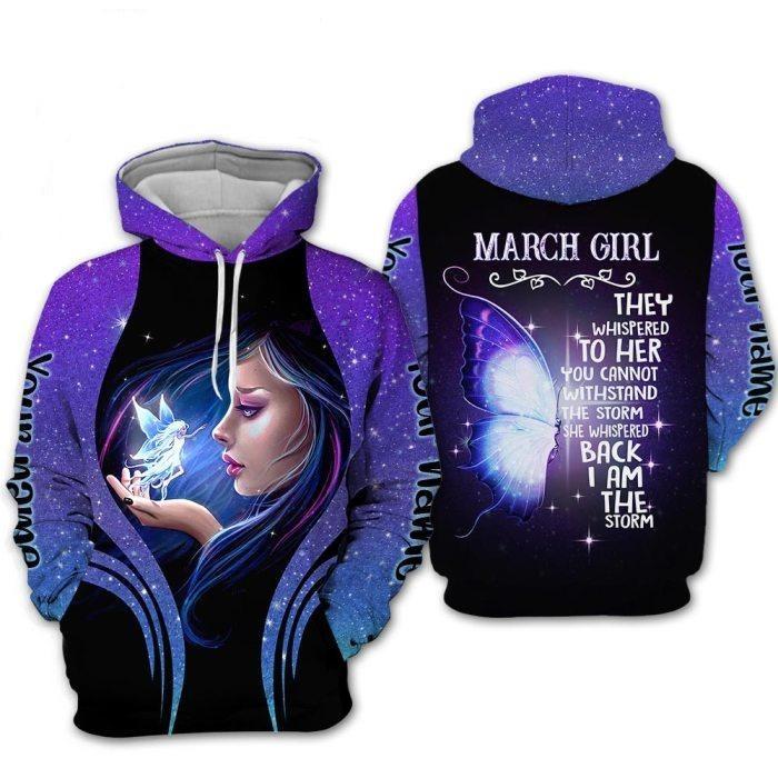 Custom Personalized Birthday March Girl Hoodie