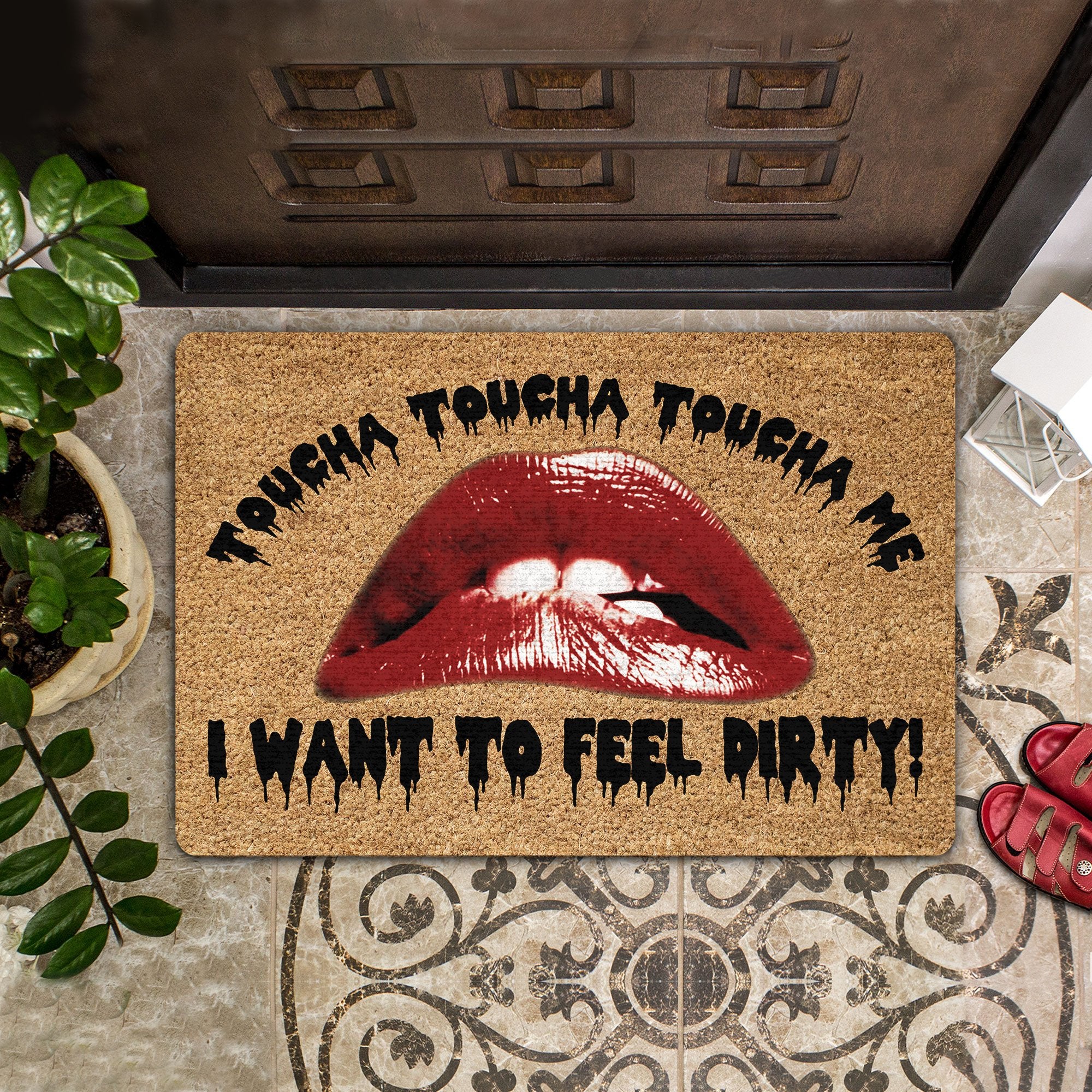 Toucha Me I Want To Feel Dirty Coir Pattern All Over Printing Doormat Pre1935