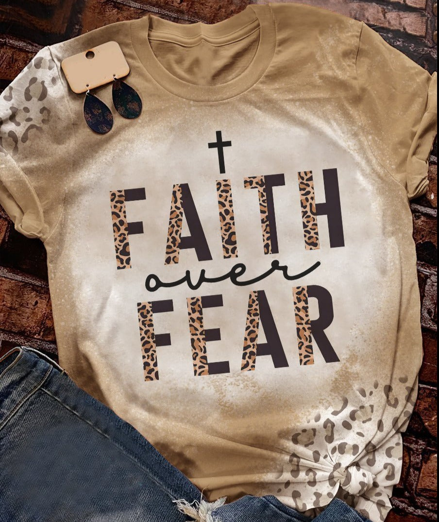 Faith Over Fear Leopard 3D Hoodies Long Sleeve Gifts For Birthday – T289