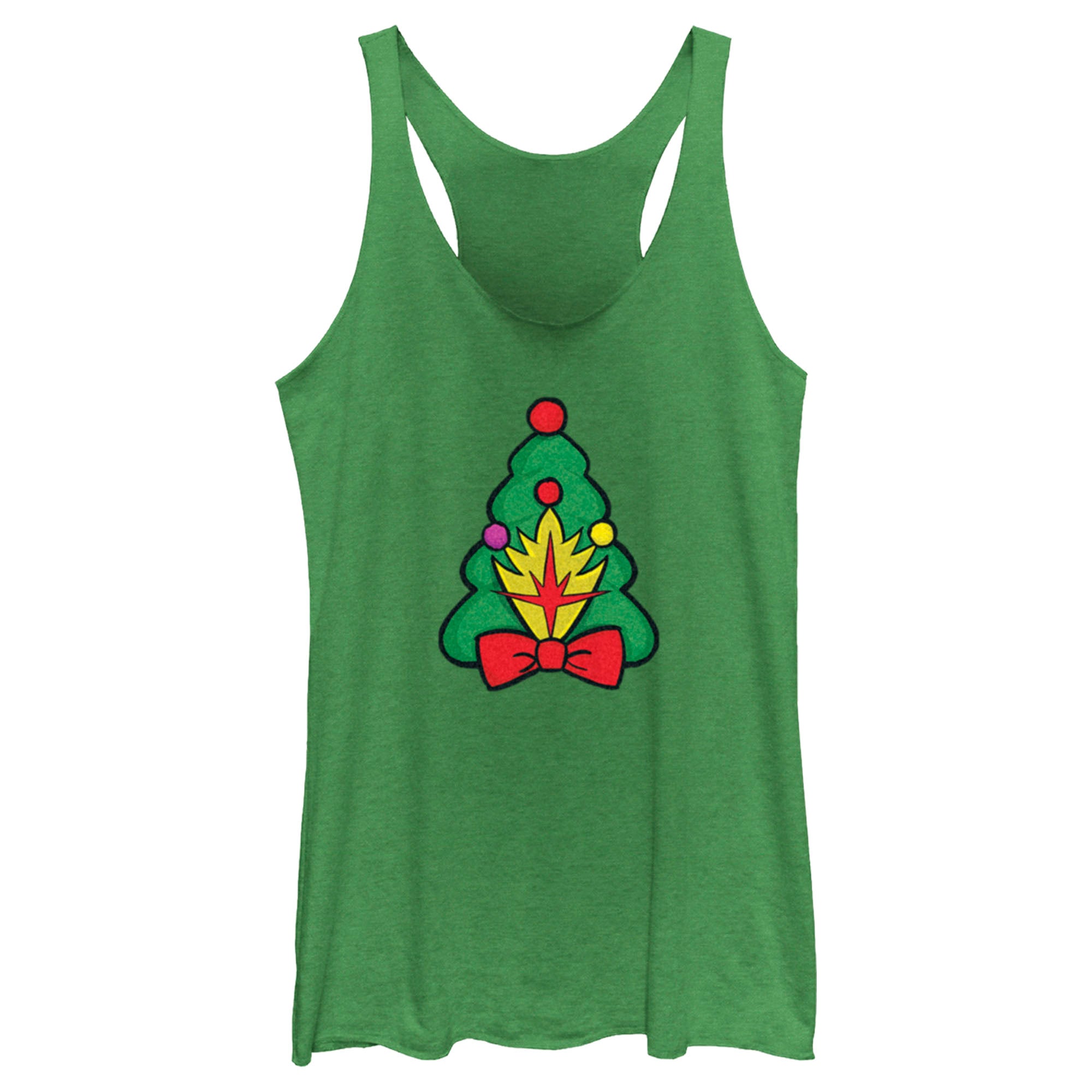 Women’S Guardians Of The Galaxy Holiday Special Shield Christmas Tree Racerback Tank Top