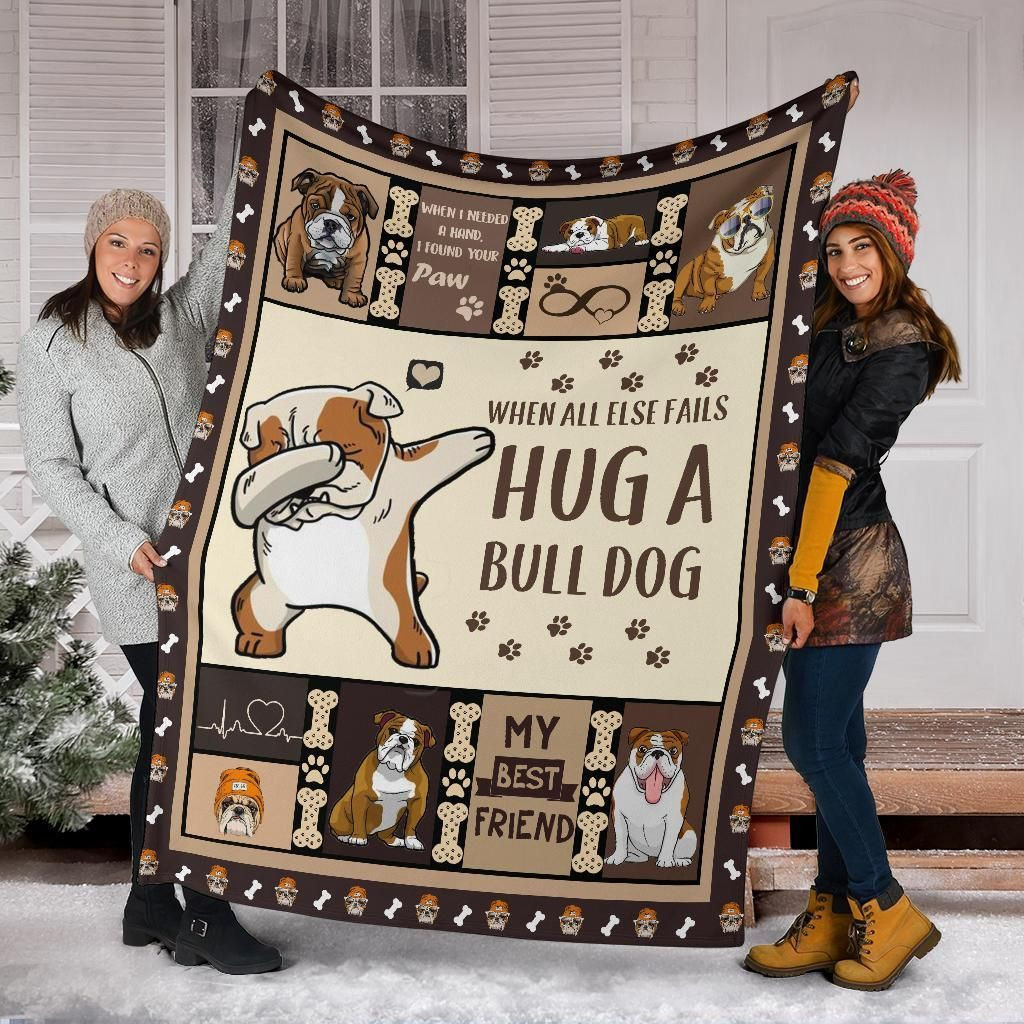 Bulldog Blanket Hug A Bulldog, Christmas Gift, Dog Lover Blanket