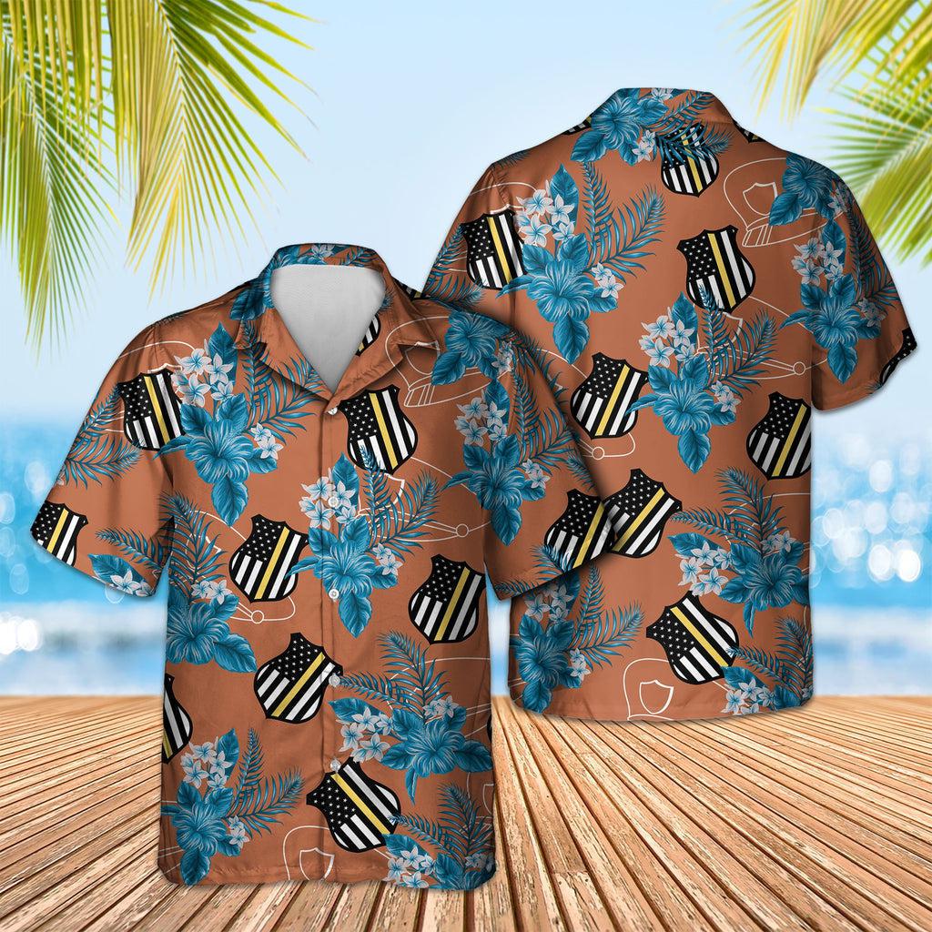 Thin Blue Line Police Seamless Pattern Hawaii Shirt For Men Women Ha99788