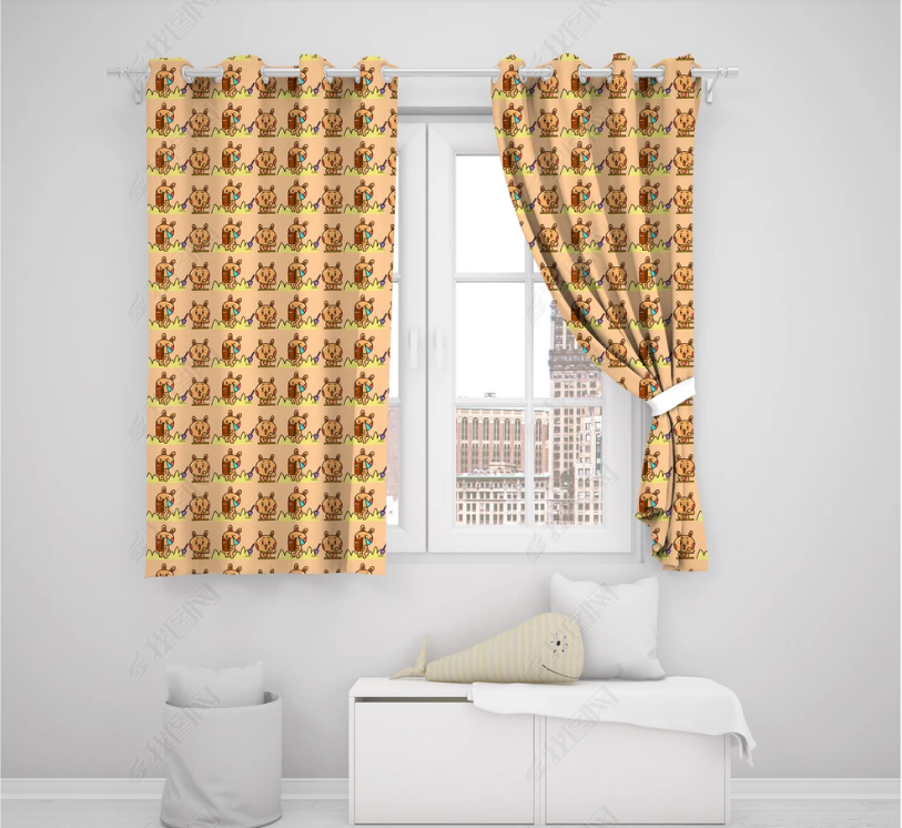 3D Hand Drawn Animal Rabbit Curtains And Drapes Lqh 26