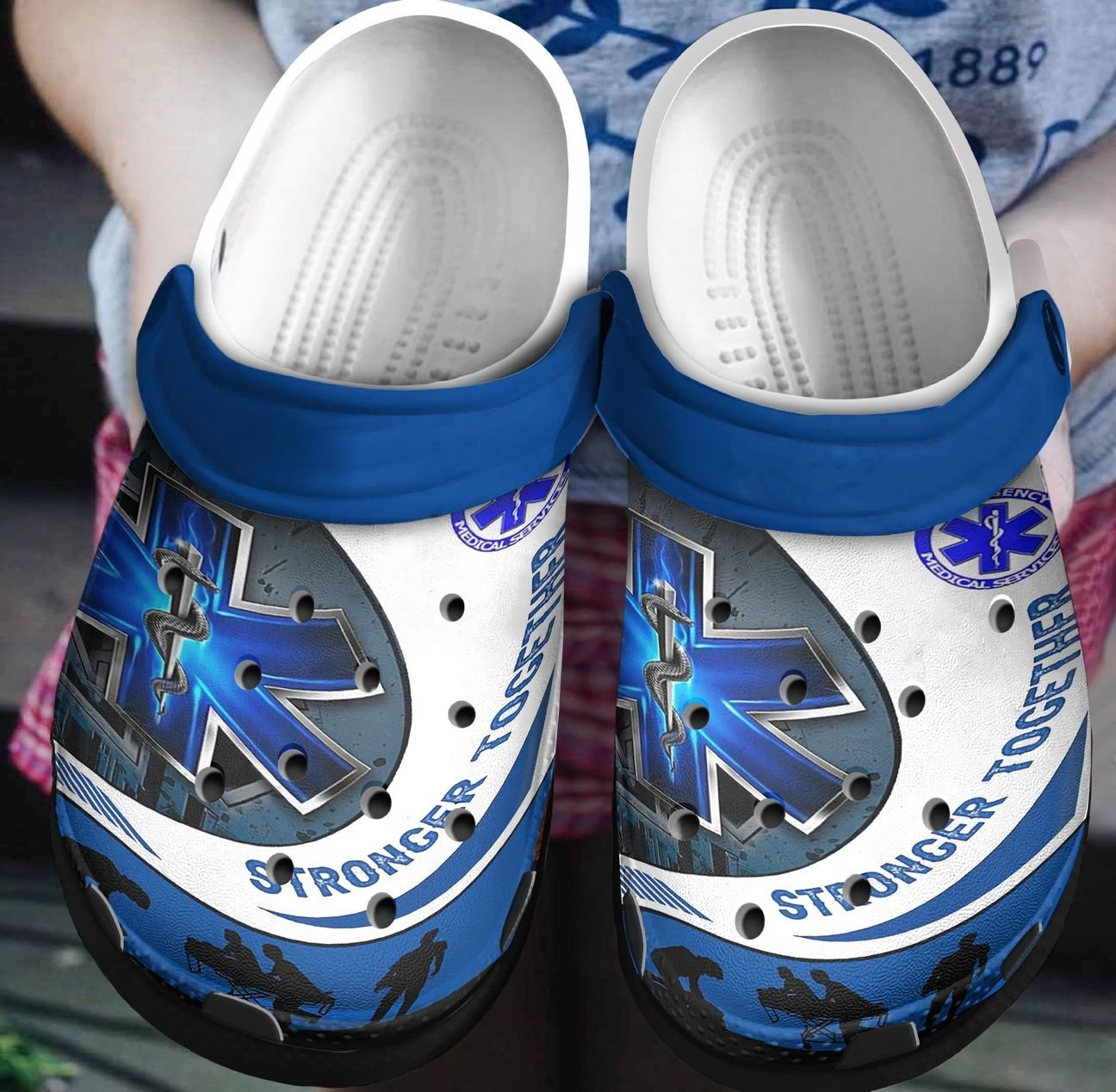 Ems Personalized Clog, Custom Name, Text, Color, Number Fashion Style For Women, Men, Kid, Print 3D Stronger Together