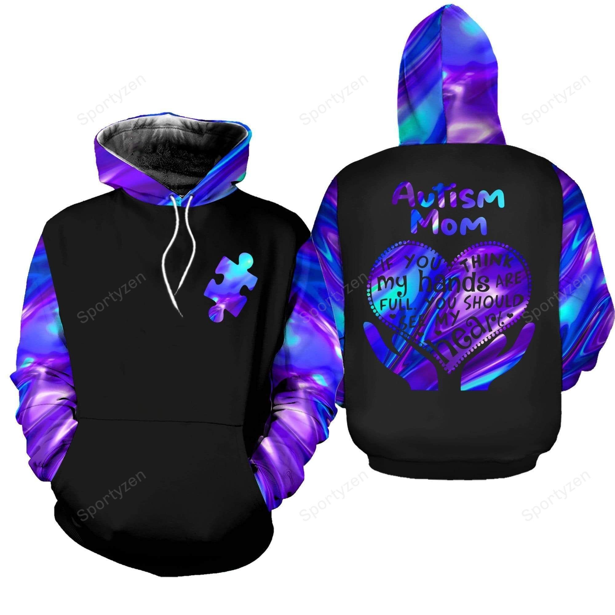 Autism Mom Colorful Light Hippie Hoodie 3D #0412H