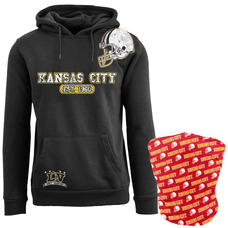 Women’s Kansas City Football Champions Shirt or Hoodie with Gaiter