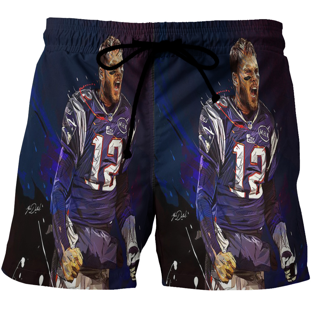 New England Patriots Tom Brady4 3D All Over Print Summer Beach Hawaiian Short