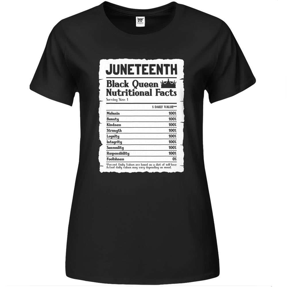 Nutritional Facts Shirt, Nutritional Facts Premium Womens T Shirts, Black Queen Nutrition Facts, Juneteenth Black Queen Nutritional Facts Melanin Vintage Shirt Premium Womens T Shirts