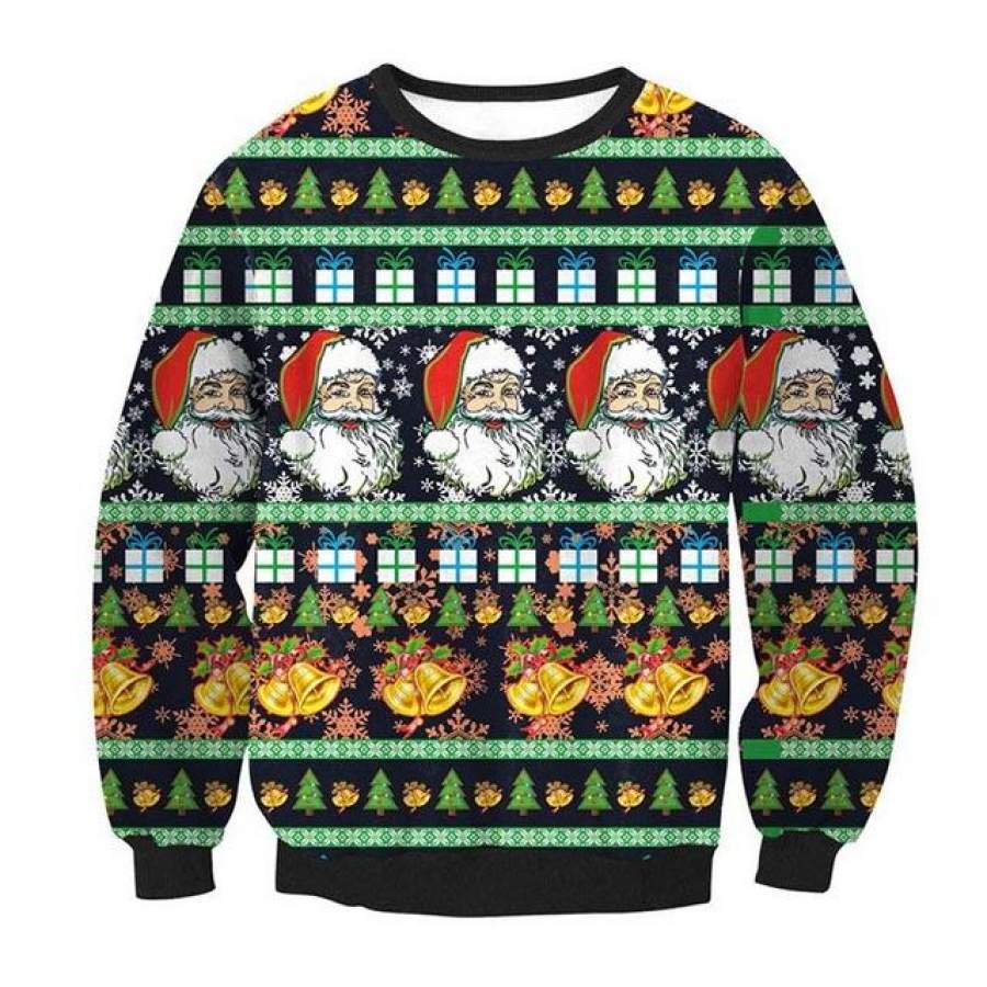 Unisex Sweaters Fashion Santa Claus Tree Reindeer Patterned Sweater Ugly Christmas Sweaters