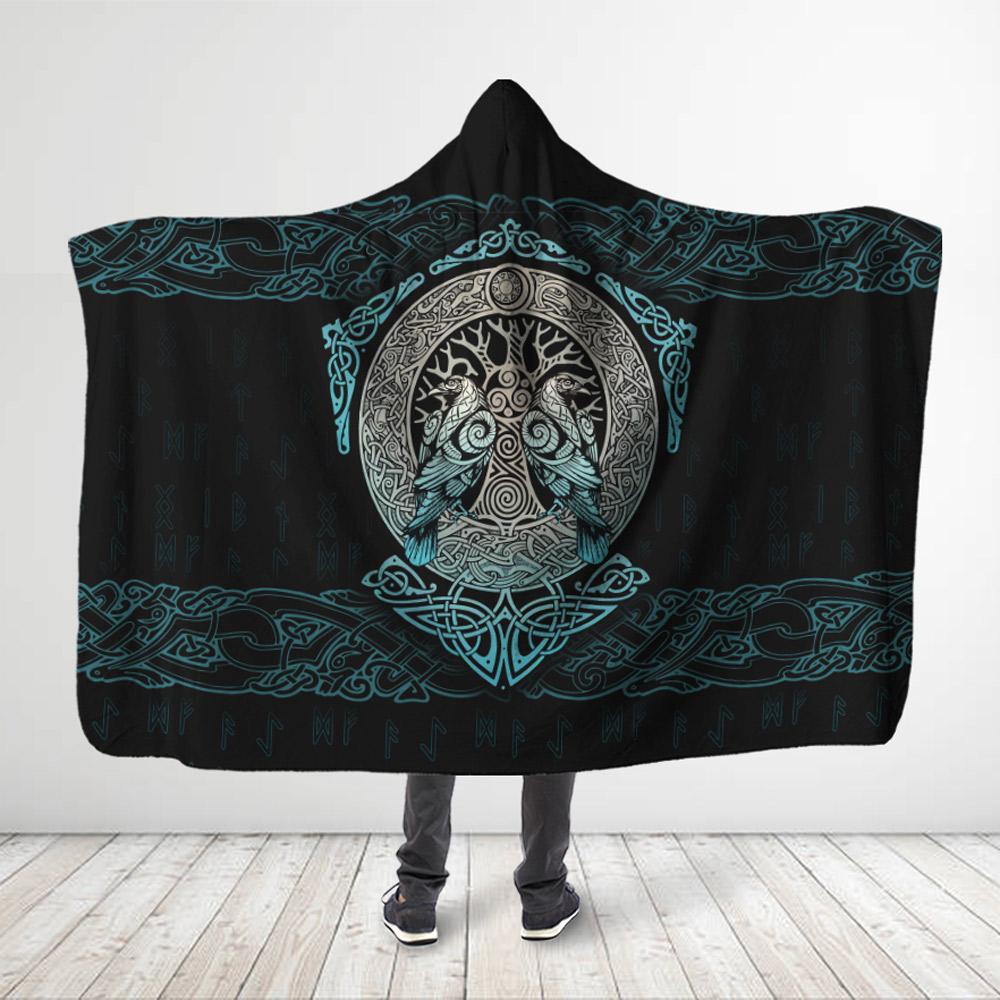 ViticStore™ 3D All Over Printed Viking Silver Thunder Tree Of Life – Hooded Blanket