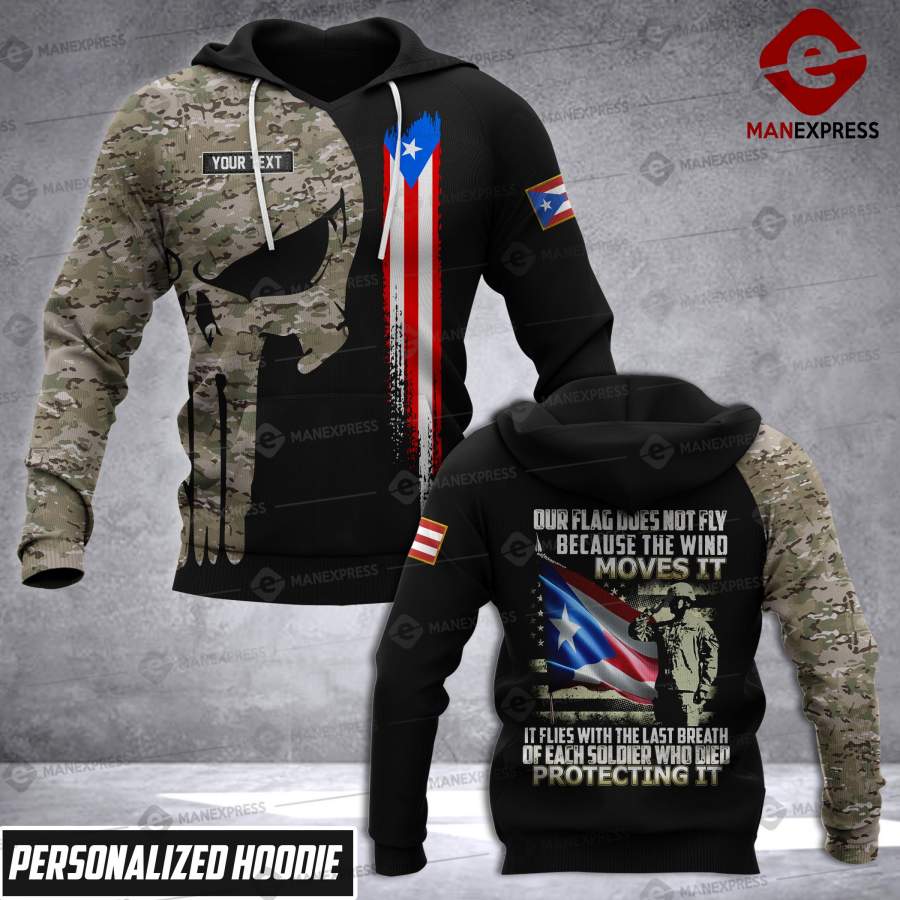 VH CUSTOMIZE PUERTO RICO ARMY HOODIE 3D ALL OVER PRINT 1210 HVQ