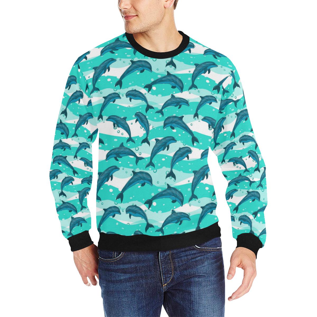 Dolphin sea pattern Men’s Crew Neck Sweatshirt