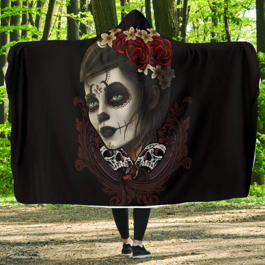 Vintage Skull Hooded Blanket