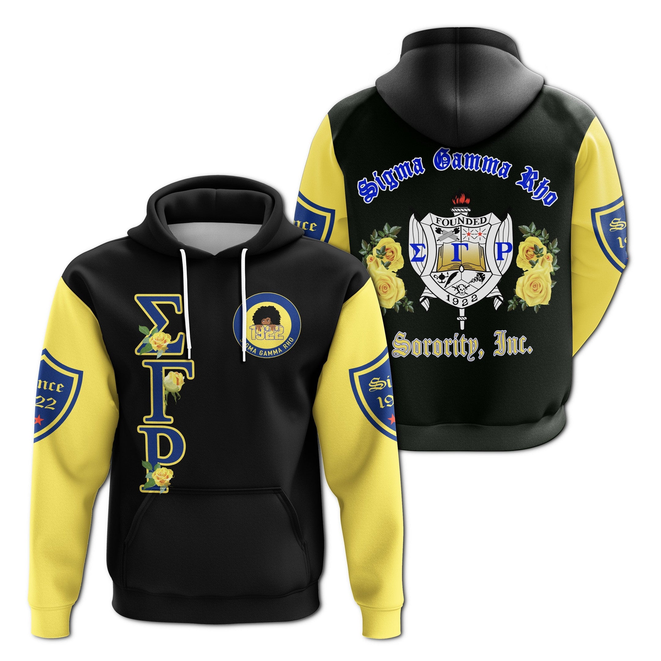 Sorority Hoodie – Sigma Gamma Rho Yellow Rose Pullover Hoodie