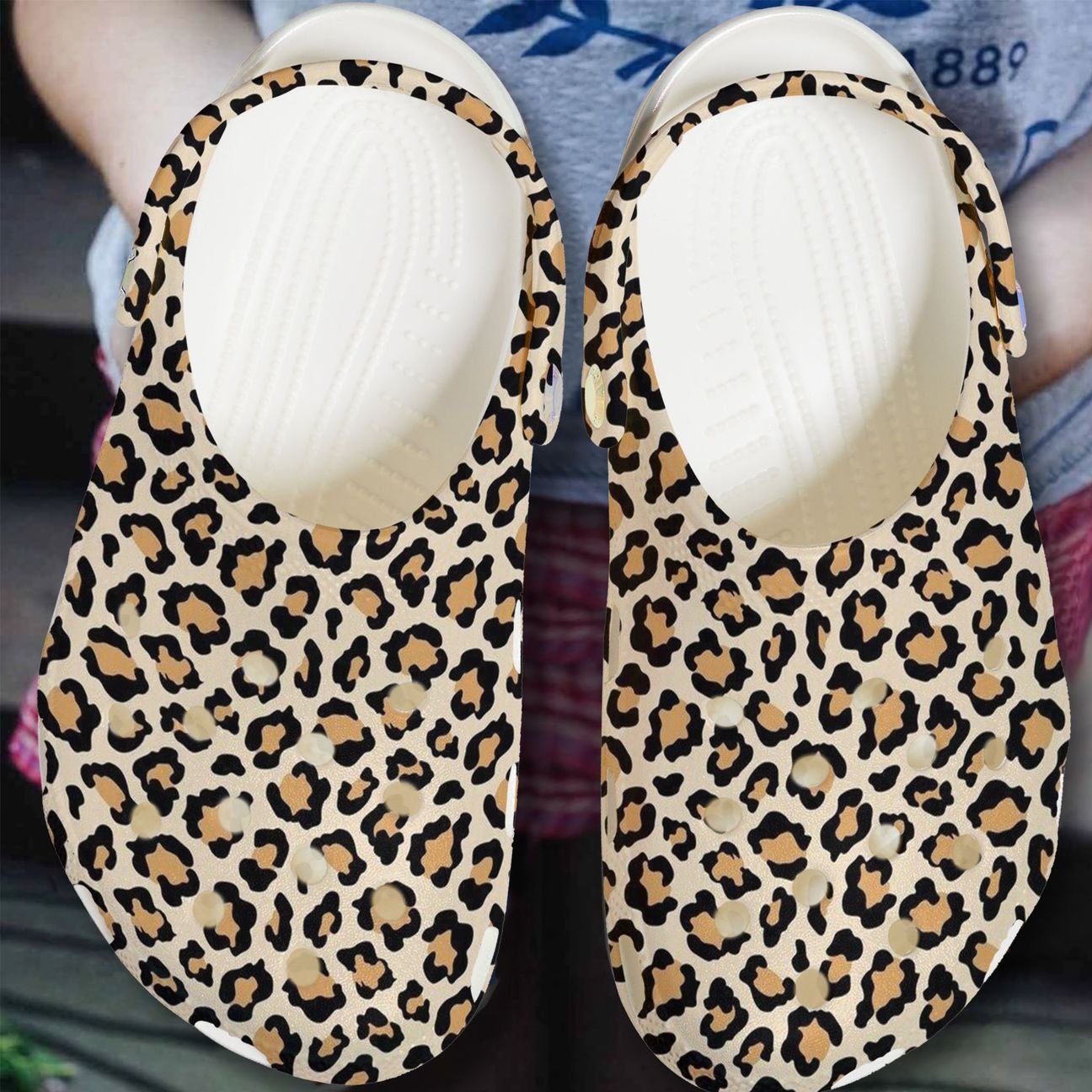 Leopard Personalized Clog, Custom Name, Text, Color, Number Fashion Style For Women, Men, Kid, Print 3D Leopard Print