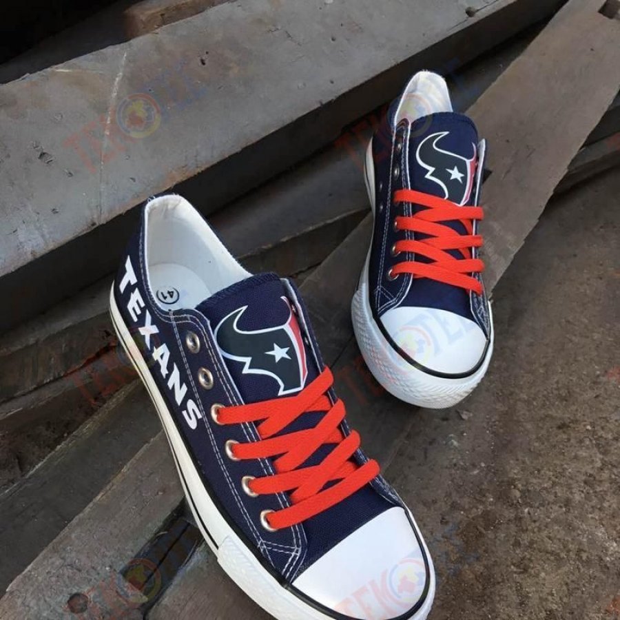 Mens Womens Houston Texans Low Top Texans Running Shoes Tennis Shoes Low Top Shoes Custom Print Footwear Converse Sneakers TMT672