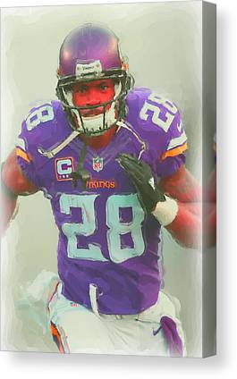 Minnesota Vikings Adrian Peterson 2 Joe Hamilton Canvas Print