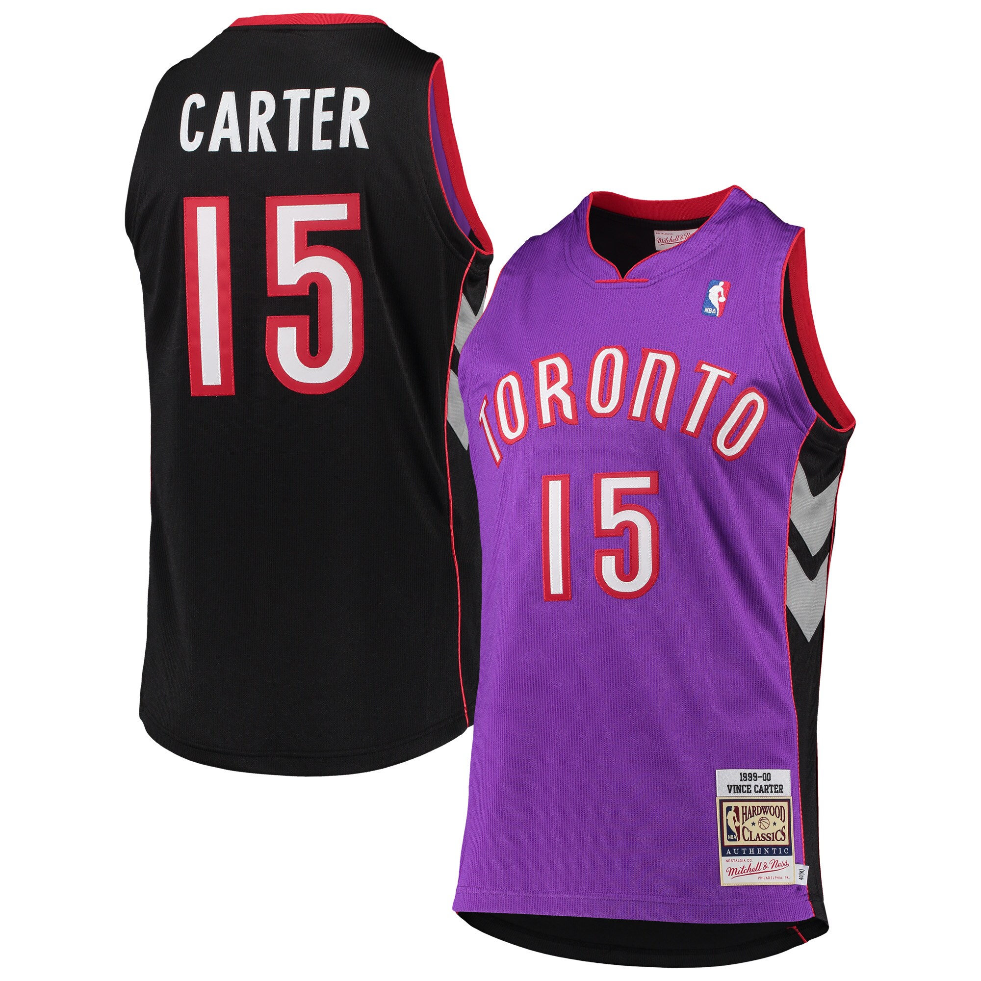 Men's Mitchell & Ness Vince Carter Purple Toronto Raptors 1999/2000 Hardwood Classics Authentic Jersey