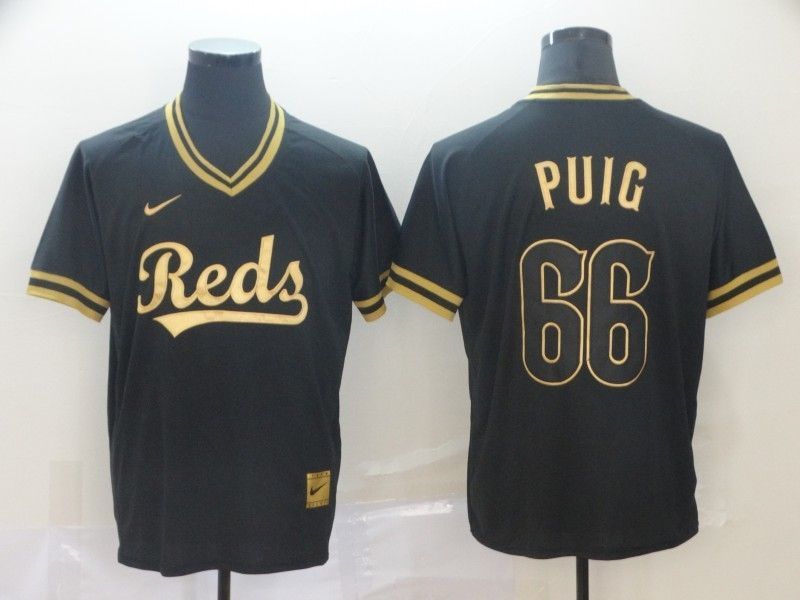 Cincinnati Reds Yasiel Puig #66 2020 MLB Black Jersey