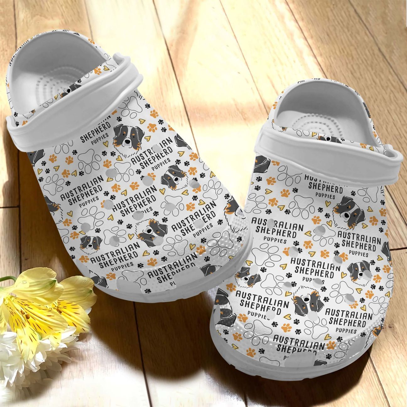 Dog Personalized Clog, Custom Name, Text Lovely Australian Shepherd, Fashion Style For Women, Men, Kid, Print 3D