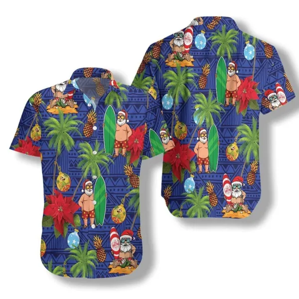 Felacia Merry Christmas Santa Claus Aloha Hawaii Shirts Unisex Ha55990