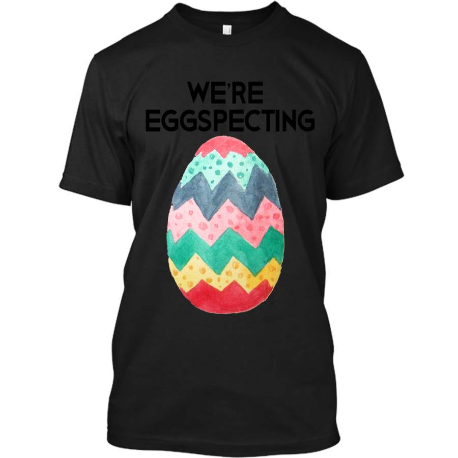 Couples Easter Pregnancy Reveal T-Shirt Were Eggspecting1 Custom Ultra Cotton