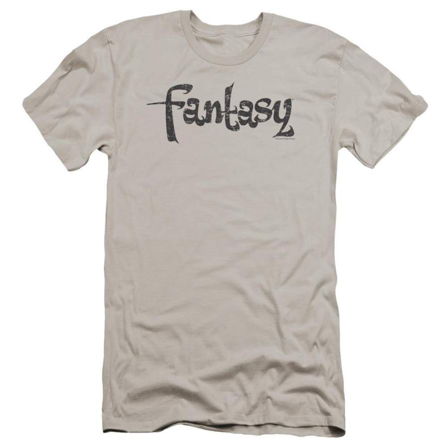 Fantasy Records Fantasy Vintage Premium Bella Canvas Slim Fit Mens T Shirt Silver