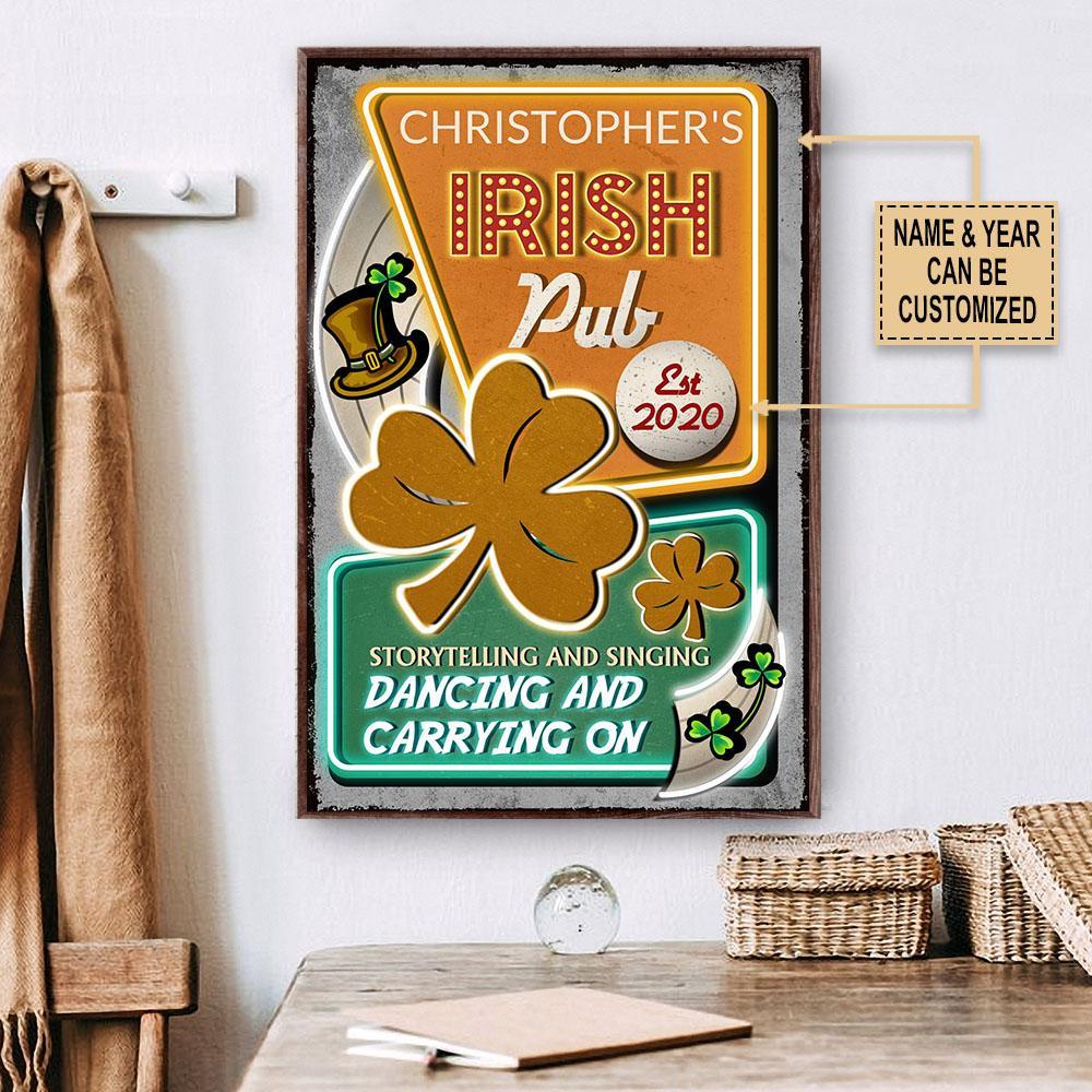 Aeticon Gifts Personalized Irish Pub Storytelling And Singing Canvas Mom Dad Gift Home Decor