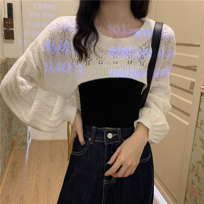 Cropped Shrugs Women Tender Stylish Gentle Slouchy Hollow Out Sweaters Spring Female Sun-proof Bolero Casual O-neck Chic Design alx