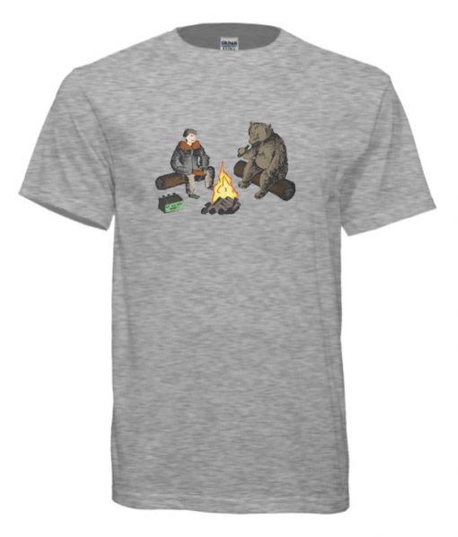 Man and Bear Having a Beer Together cool T-Shirt