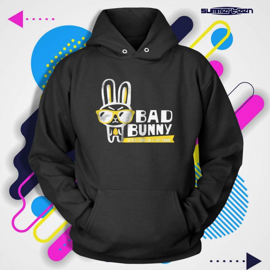 Bad Bunny Glasses Style Slow Cooked Fast Food Men’s Hoodie