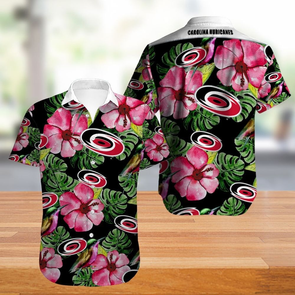 Carolina Hurricanes Hawaiian Shirt Tropical Flowers Summer For Fans