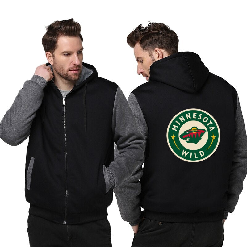 Minnesota Wild Printing Fleece Hoodies Jacket