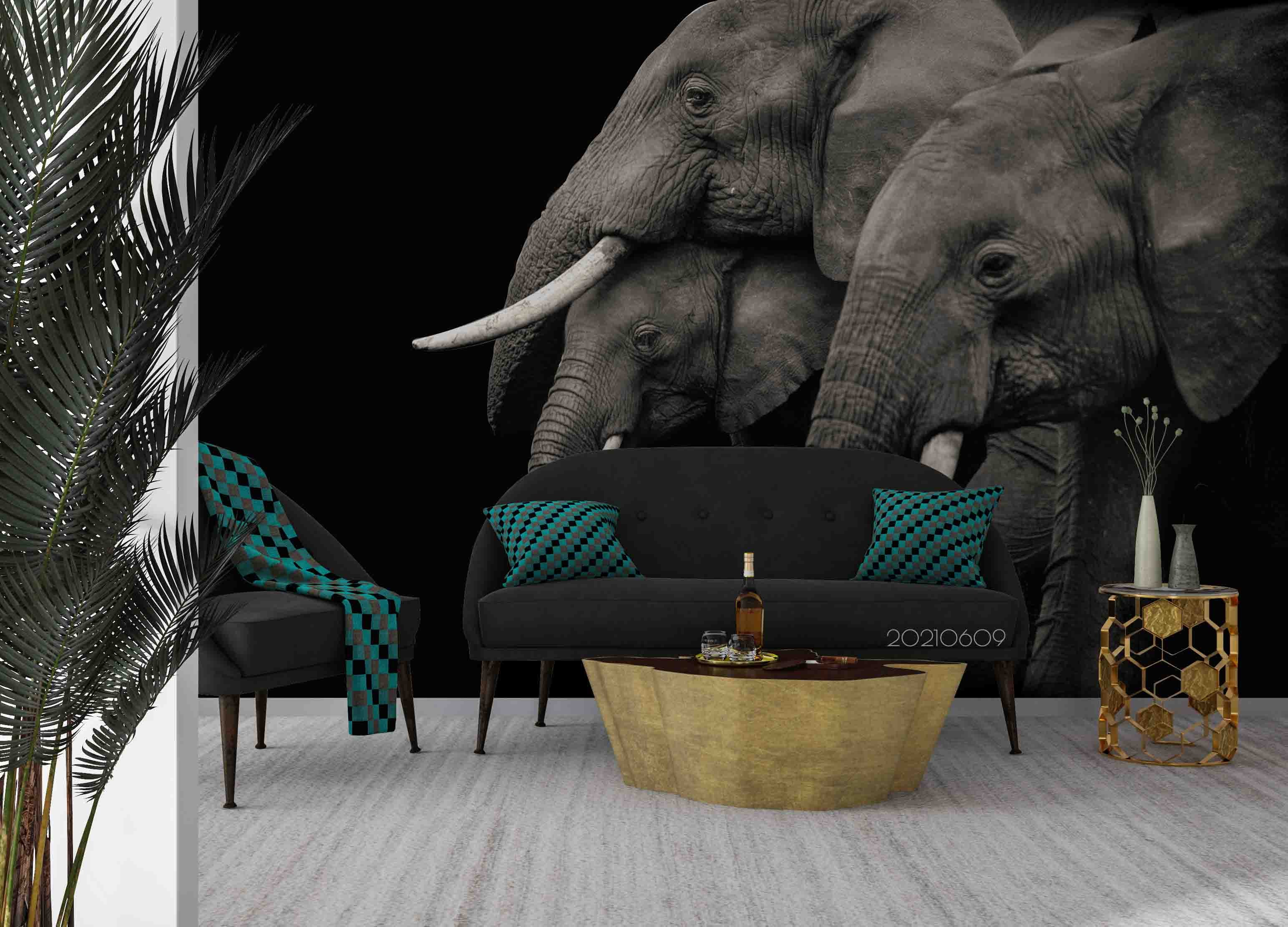 3D Africa  Animal Elephant Realistic Wall Mural Wallpaper Sww1651