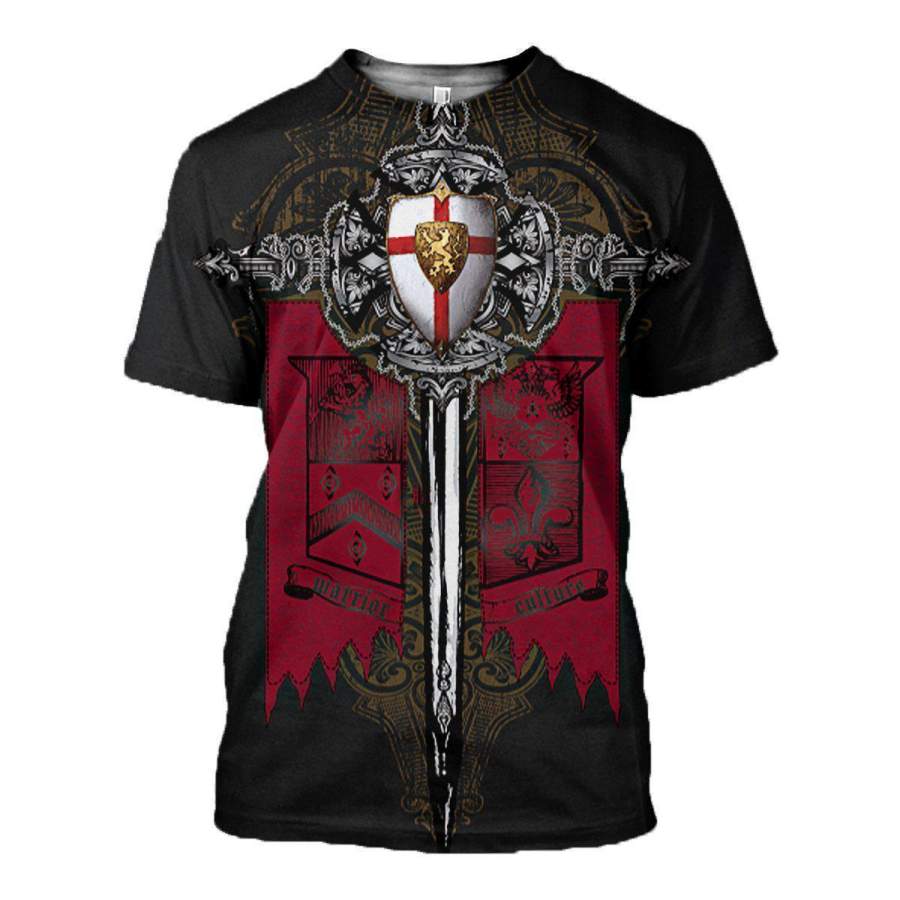 3D All Over Printed Knights Templar T-shirt Hoodie