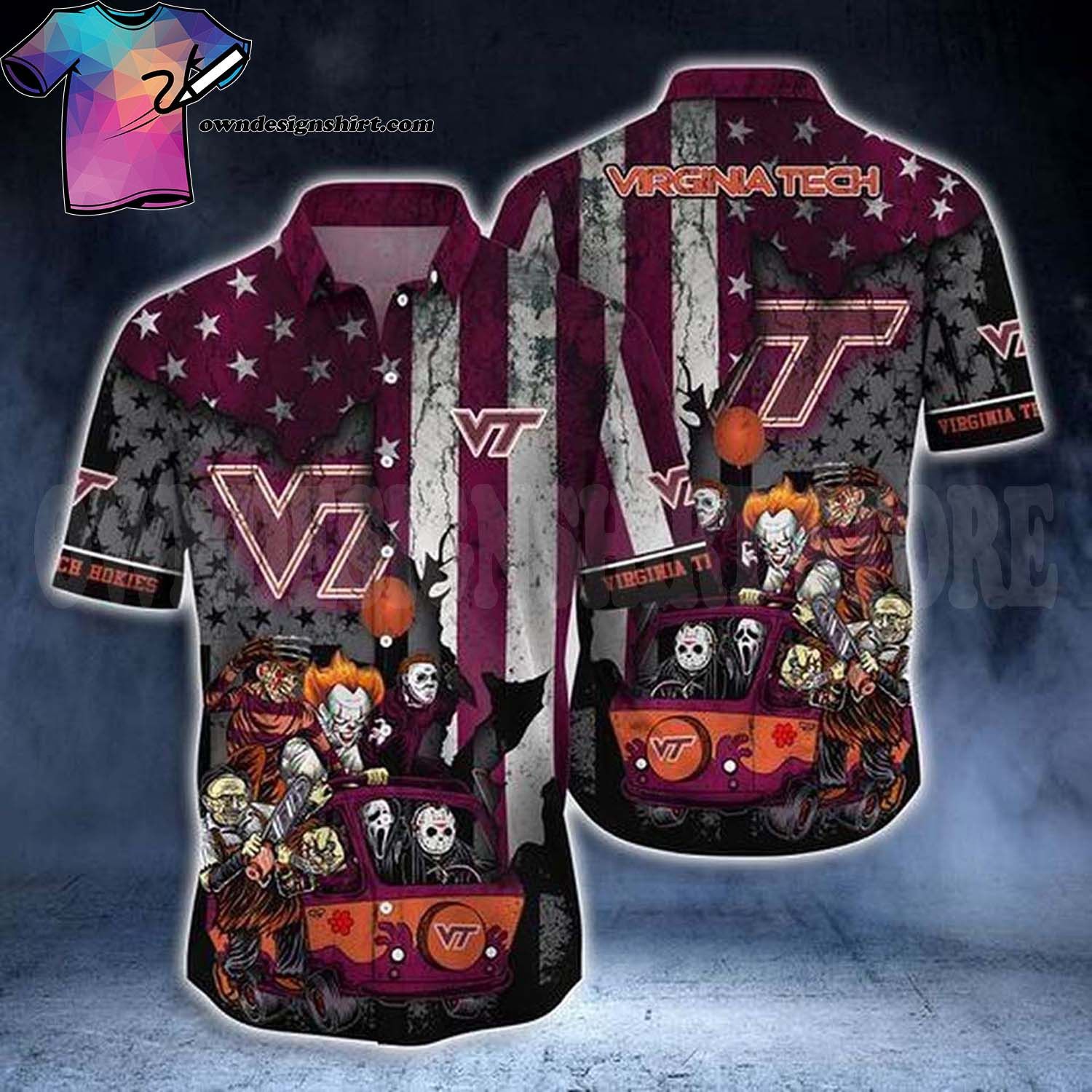 NCCA Virginia Tech Hokies Halloween Night Hawaiian Shirt