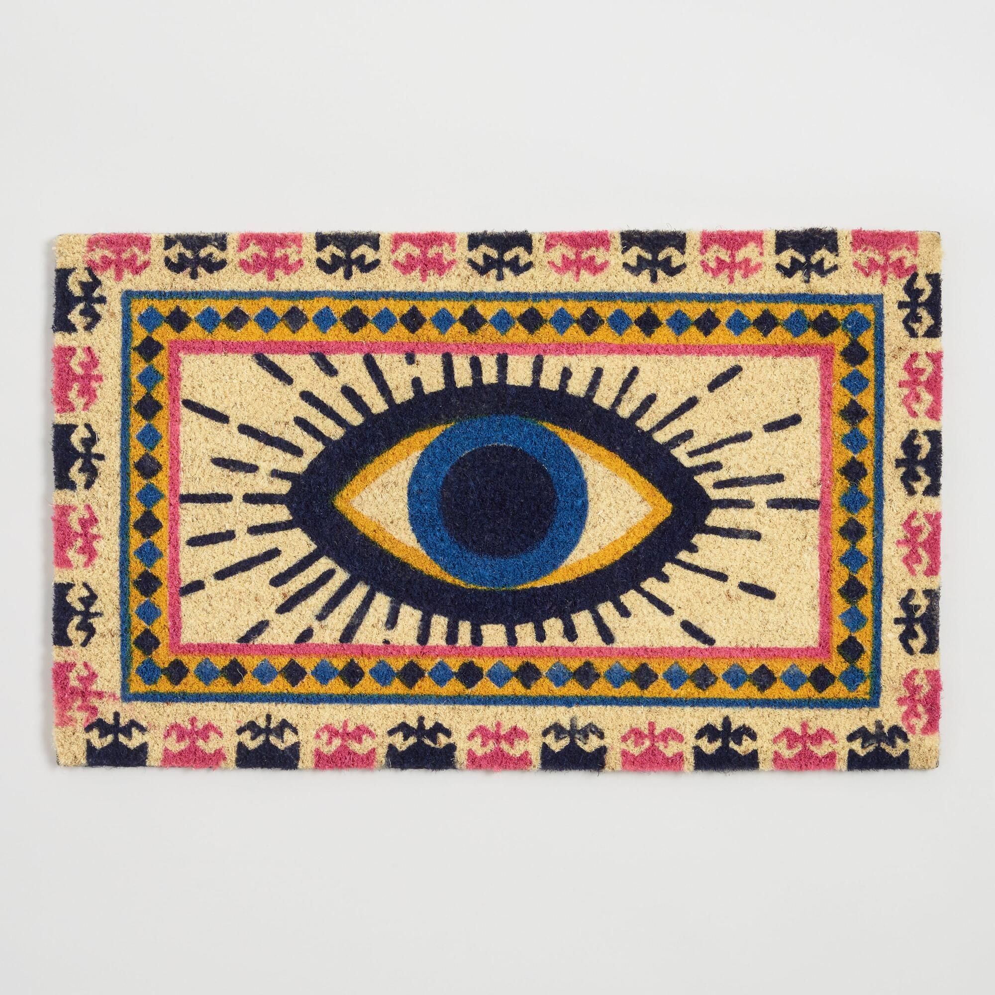 Yellow And Blue Evil Eye CLP101063D Doormat