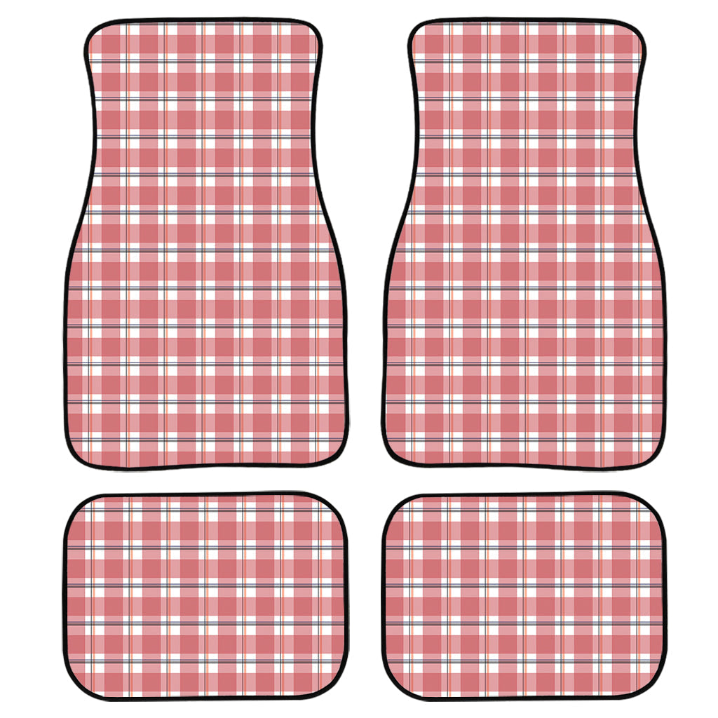 Pastel Madras Pattern Print Front And Back Car Floor Mats, Front Car Mat