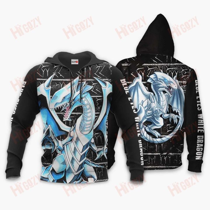 Blue Eyes White Dragon Hoodie Custom Yugioh Anime Clothes – Tac20