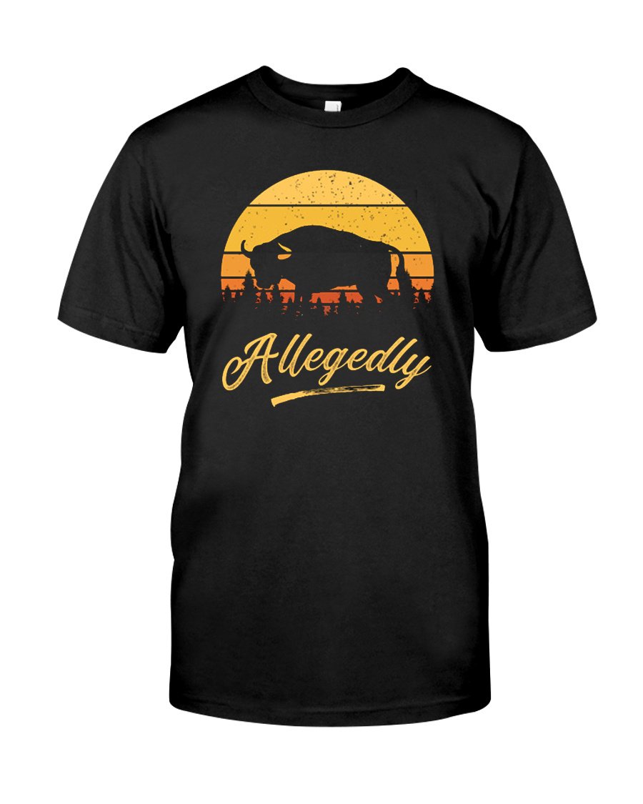 Allegedly Bull Funny Western Vintage Retro Sunset Distressed T-Shirt