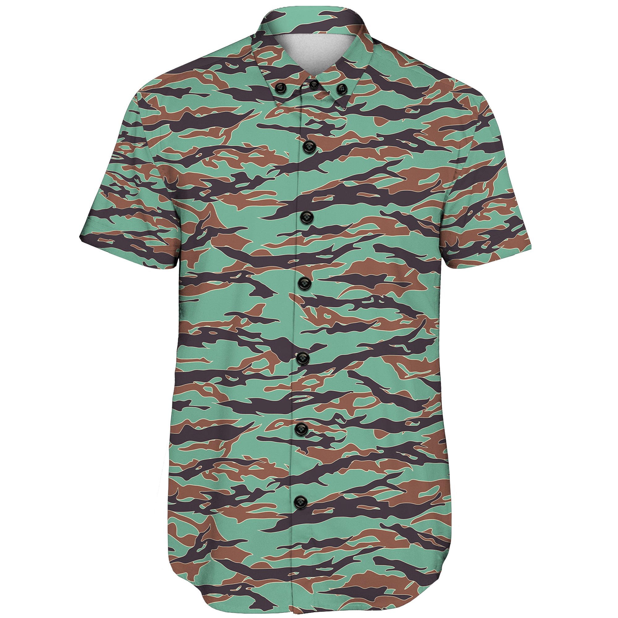 Army Guyana Tiger Stripe Camouflage Seamless Short Sleeve Shirt A27 