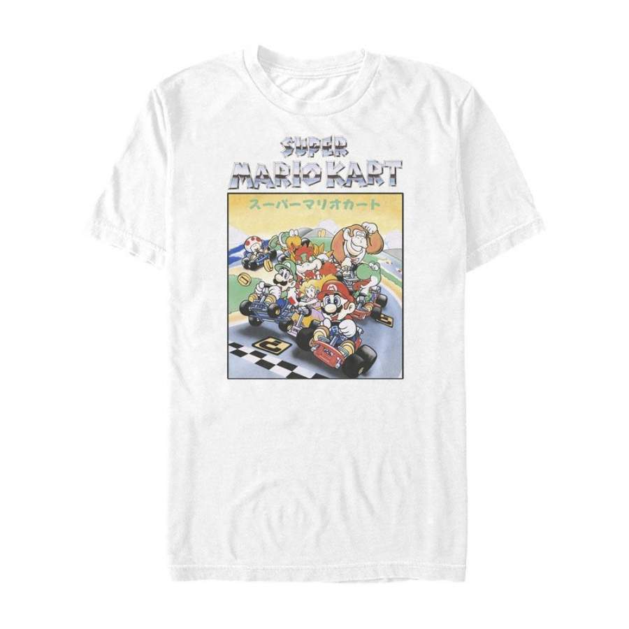 Super Famicom Mario Kart Art – Mario Kart Nintendo T-Shirt, White