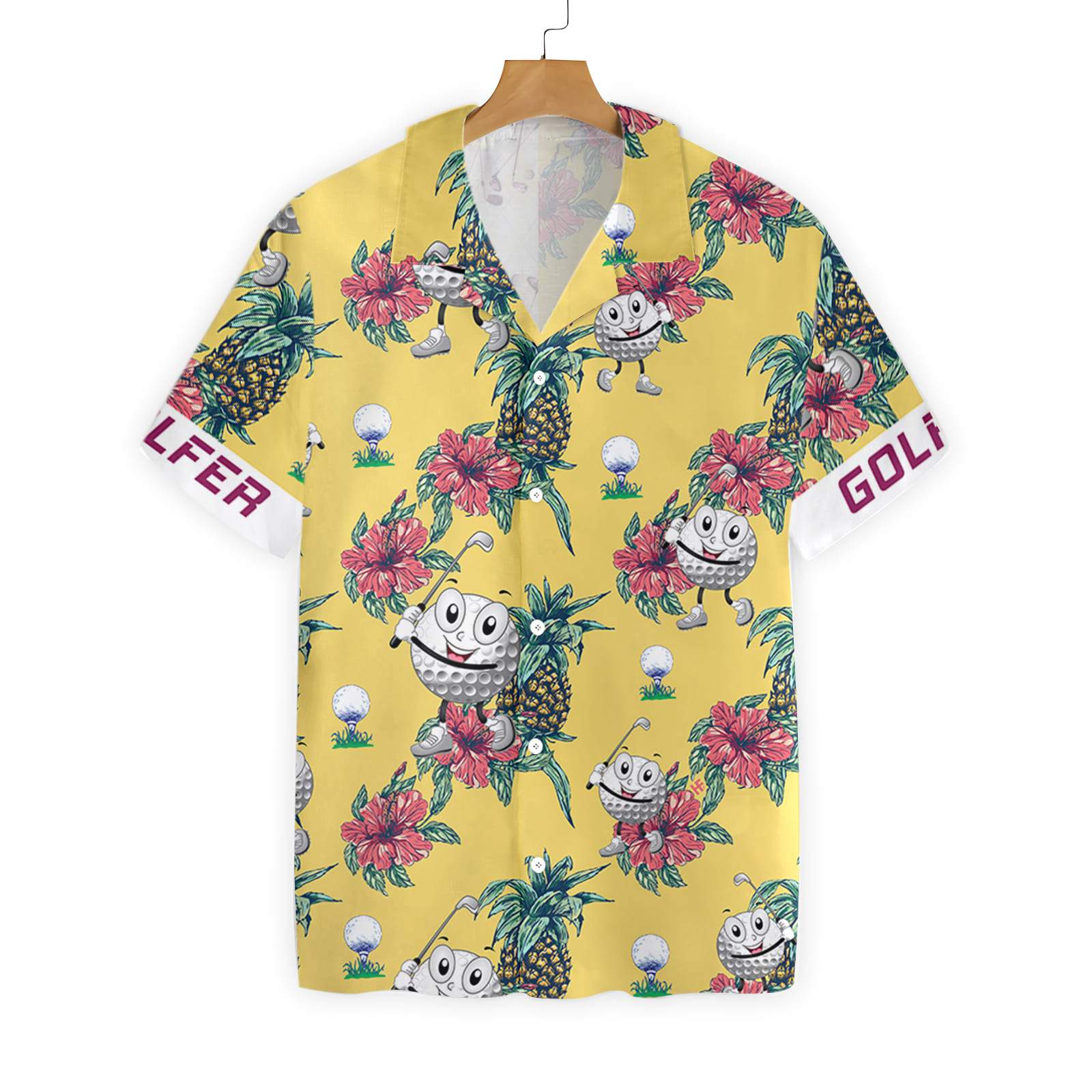 Golfer Pineapple Seamless Pattern 1712 Custom Hawaii Shirt Ha69414