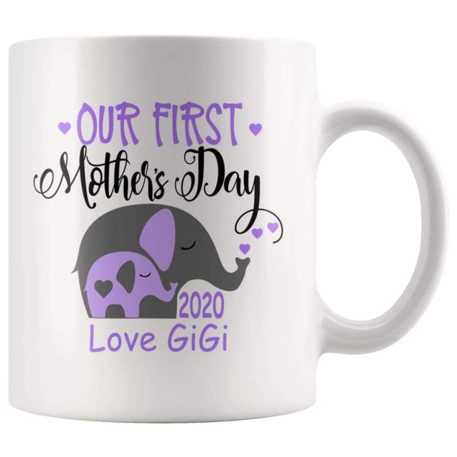 Jackie B Personalized Our First Mothers Day Mug Elephants