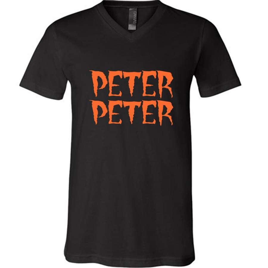 Peter Peter Pumpkin Eater Couples Halloween Costume 1 – Canvas Unisex V-Neck Shirt